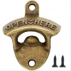 Open Here Bottle Opener 4 Colors Wall Mounted Retro Beer Home Kitchen Bar Supplies Coke Soda Bottles Openers ZZ