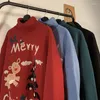 Męskie swetry 2024 Zimowe świąteczne łosie z wysokim szyi swetra Sweatek jesienny zagęszczony para mody leniwy styl