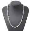 ed Rope Chain Classic Mens Jewelry 18k White Gold Filled Hip Hop Fashion Necklace Jewelry 24 Inches289F