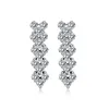 3A Autriche Diamant Stud Luxe Coeur Designer Boucles D'oreilles Brillant Cristal Véritable 925 Sterling Silver Charm Zircon Roman Love Earring2918