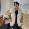 フォックスファーグラスコート女性の短い2023年秋/冬の新しいヘイニング韓国版本物のスエードダウンインナーリング609767