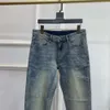 Sommer-Luxus-Jeans-Designer-Hosen, modische, stark gewaschene Denim-Hose, Stretch-Slim-Fit-Bleistifthose