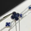 Designer Necklace VanCF Necklace Luxury Diamond Agate 18k Gold New Natural Stone Five Flower Bracelet Four Leaf Grass V Gold Quality