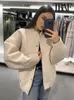 Traf Women Fashion z kieszeniami Ożywiony płaszcz z kurtki bombowcowej Vintage Długie rękawowe przycisk Snap Kobietowe ciosy Chic Tops 240226