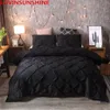 Luxury Pinch Pleat Bedding Comporter Bedbling Set Bed Linen Däcke Cover Set Pillowcases Bedding Queen King Size Bedclothes T200110266U