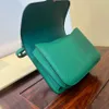 high quality crossbody designer bags Shoulder Bags 24CM epsom Genuine Leather Stewardess bag Hand waxed thread sewing saddle bag Green lady bag Gift box packaging