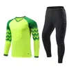 2023 Men Kid Football Goalkeeper Uniform Protective Sponge Long Sleeve Soccer Training Top Jersey Pants Custom 240306
