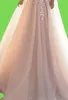 Gracieful V Neck Beach Wedding Dresses Backless 3D Floral Appliced ​​spets brudklänningar Tulle Vestido de Novia Plus Size4560220