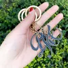 Keychains Fashion A-Z Circular Letters Keychain Creative 26 Initialer Keyring Women Men Bag Pendant Car Key Holder Accessorie Souvenir Gift