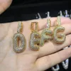 Hip Hop Iced Out Custom Bubble Letters Hanger Ketting Micro Pave Zirkoon met Touw Chian DIY Sieraden voor Men255S