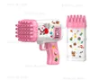 Gun Toys 32 hole fully automatic bubble machine childrens bubble blowing toy bubble gun without battery and bubble water T240309