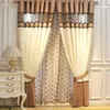 Chinese stijl chenille stiksels nesten gordijn voor woonkamer slaapkamer koffie tule voor keuken raambekleding grijs laken 210712997