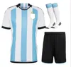 2025 Argentina 3 stelle maglie da calcio commemorative 24 25 tifosi versione MESSIS MAC ALLISTER DYBALA DI MARIA MARTINEZ DE PAUL MARADONA maglia da calcio per bambini kit