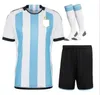 2025 Argentina 3 star Soccer Jerseys Commemorative 24 25 Fans Version MESSIS MAC ALLISTER DYBALA DI MARIA MARTINEZ DE PAUL MARADONA Child Kids Kit Football shirt