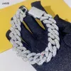 Jewelry designer New Arrival Stock Ready to Ship Hip Hop 23MM Solid 3D Side Iced Cuban Link Bracelet With Moissanite DiamondHipHop