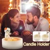 Candle Holders Kitten Holder Gypsum Mold DIY Handmade Cute Cartoon Its Decoration Home Scented Warming Pa R5V8