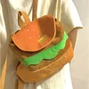 Berets Cute Cartoon Burger Kawaii Funny Shoulder Bag Backpack Women Large Capacity School Bags Storage