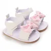 Sandalen uitgesneden zacht leer babymeisje zomer 2024 schoenen 1-18 maanden Princess Beach