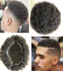 Afro-Amerikanen Afro Kinky Krul Braziliaanse Remy Menselijk haar Vervanging Heren Toupetje Full Lace Unit Kleur 1b voor zwarte mannen Snel Ex2763099