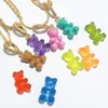 GD Samma Crystal Korea East Gate Color Bear Gummy Pendant Hjärtformad halsband Herr- och kvinnors smycken Tillbehör Wome238f