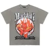 Vêtements pour hommes FGSS |T-Shirt à manches courtes pour hommes, marque de mode printemps/été 2023, imprimé flamme du diable rouge, lavage rétro