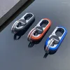 Keychains Omuda Keychain Rostfritt stål Spänne utomhus Carabiner Climbing Tools Double Ring Car Key Chain Keyring Hållbar