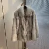 "Divine Girl" Shining Finland Full Skin Fox Grass Medium Long Fur Coat Girl 370002