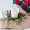 Dekorativa blommor 1st Xmas Candle Holder Ornaments Artificial Pine Branches Wreath Creative Christmas Party Wedding Table Home Decor