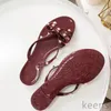 Summer Women's Beach Shoes Designer Classic Studded Cool Bow Flat Shoes Women's Nited Jelly Sandals