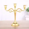 Candle Holders Metal Candlestick European Vintage Wedding Home Restaurant Five Headed Golden Tulip Decoration