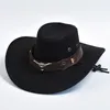 Berretti Cappelli da cowboy occidentali in pelle scamosciata artificiale per uomo Gentleman Cowgirl Cappello da jazz a tesa curva da viaggio per feste