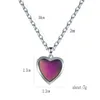 Pendentif Colliers Température émotionnelle Changement de couleur Collier de coeur pour les femmes Design romantique Love Charm Bijoux