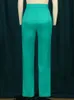 Wysokie elastyczne spodnie w talii plus rozmiar Slim Fit Green Women Causal Evening Party Zużycie Capris dla kobiet Spring Drop 240229