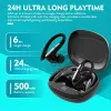 Sports Bluetooth Earphones Tws With Earhook LED Charging Case USB-C trådlösa hörlurar Stereo Gaming Headset med inbyggd mikrofon