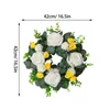 Decorative Flowers 16.5 And Spring Decoration Chrysanthemum Green Rose Summer Inch Wreath White Party Flower Christmas Indoor