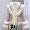 Haining женское зимнее пальто из высококачественного меха в Корейском стиле из натуральной лисы с плюшевым мехом 2023, 402226