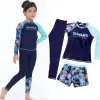 Capris 3pcs Boys Girls Adult Women Swinsuit Quick Dry Sunscreen Long Sleeve Swimwear Pants Shorts Set Diving Swiming Suits Wetsuits