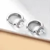 Serenity Day 2 cttw Real D Color 6.5mm Hoop Earrings For Women Wedding S925 Sterling Silver Plate Pt950 Fine Jewelry 240227