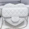 10A designer bag mini crossbody bag shoulder bag chain bag 18CM Sheepskin heart-shaped bag Zipper luxury handbag Fashion Black White bags for women Gift box packaging