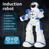 Transformation Toys Robots Mechanical Combat Police Early Education Intelligent Robot Electric Singing Infrared Sensor Childrens Remote Control Toys T240309