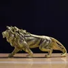 Objets décoratifs Figurines NORTHEUINS résine doré Lion roi Figurines maison bureau bureau moderne Animal Statue décoration accessoires salon décor T2403