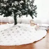 Decoraciones navideñas, 1 Uds., 78/90/120cm, falda de árbol con estampado de copos de nieve, delantal inferior de felpa para el hogar, decoración navideña de 2024 años