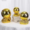 Objets décoratifs Figurines Ballon d'or de Football européen Prix Souvenir Coupe de Football Champion Joueur Concours Prix Or modèle Cadeau Fans Souvenir Cadeau T2403