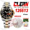 41 126613 VR3235 Automatic Mens Watch Clean CF Two Tone Yellow Gold Ceramics Bezel Black Dial 904L Steel Bracelet Super Edition Same Serial Warranty Card Puretime