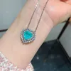 Dangle Oorbellen Hartvormige Paraiba Toermalijn Oceaan Ster Hanger Ketting Stud