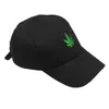 Czapki kulkowe haftowane liść baseballowa czarna i zielona kapelusz