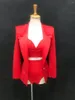 Scenkläder rödrosa svartgul kvinnor kostymer modern kostym nattklubb dj bh pälsa shorts 3 stfit jazz dance teams sångare set