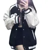 American style fashion sports wind baseball Womens Clothing spring and autumn Preppy Style jacket loose-fitting printed jacket 240229