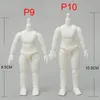 Original Piccodo P9 P10 Doll Body Black White Doll Body Moveble Ball Joint Dolls Lämpliga för GSC STO YMY 1/12 BJD Doll Head 240301