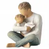 Mutter und Sohn Figur Home Ornament minimalistische Harz Handwerk Papa und Kinder Skulptur Dekor Tischplatte Weihnachtsgeschenk für Familie 240304